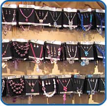 row of necklaces